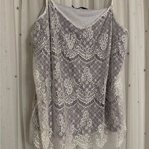 Maurices light purple and White Lace Camisole